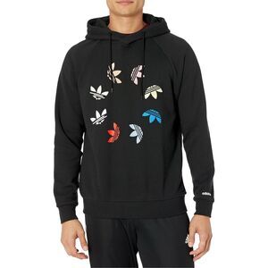 ADIDAS Men’s Black Long Sleeve Adicolor Shattered Trefoil Hoodie Large